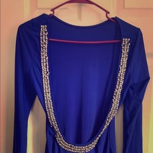 Royal Blue backless dress